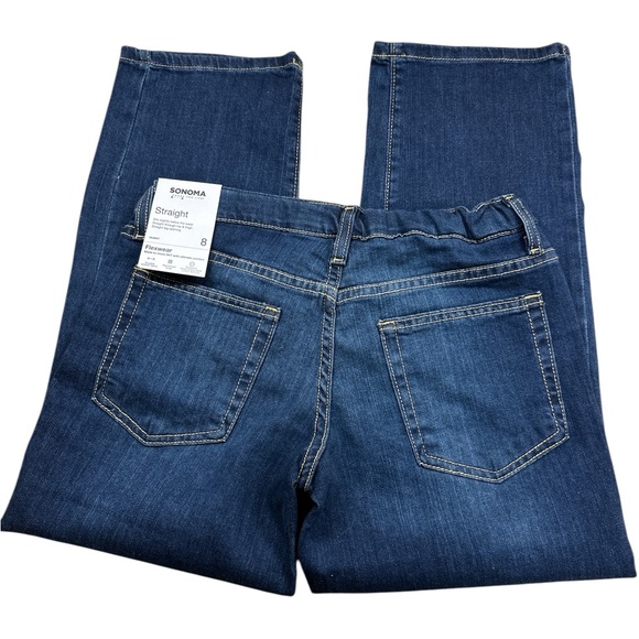 Sonoma Flexwear Straight Five Pocket Medium Wash Adjustable Boys Jeans 8 H NWT - Picture 2 of 8